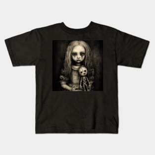 Sad Girl with Doll Kids T-Shirt